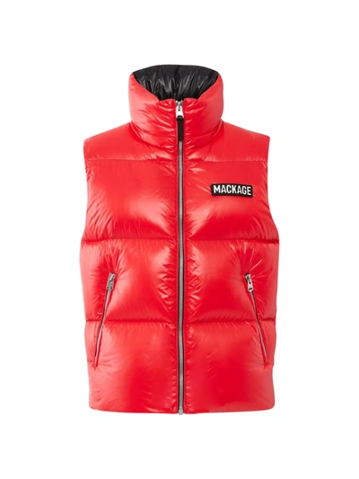 Shop Mackage Men's Kane Down Quilted Puffer Vest In Punch