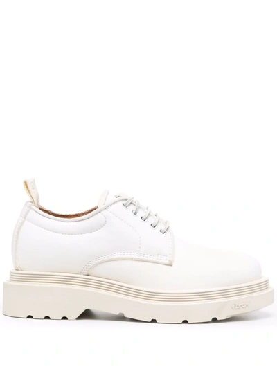 Shop Buttero 40mm Leather Lace-up Shoes In White