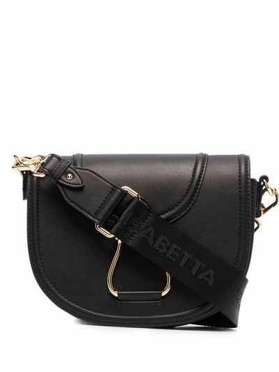 Shop Elisabetta Franchi Women's Black Leather Shoulder Bag