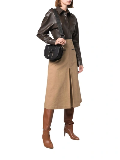 Shop Elisabetta Franchi Women's Black Leather Shoulder Bag