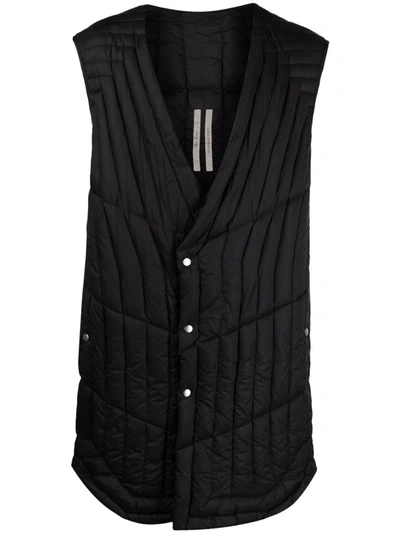 Shop Rick Owens Quilted Fitted Gilet In Black