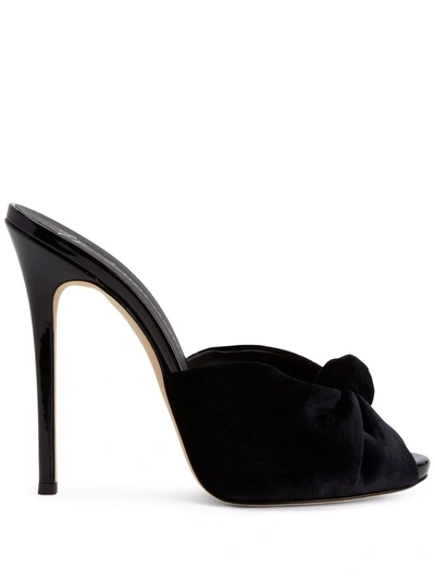 Shop Giuseppe Zanotti Bridget Velvet Sandals In Black