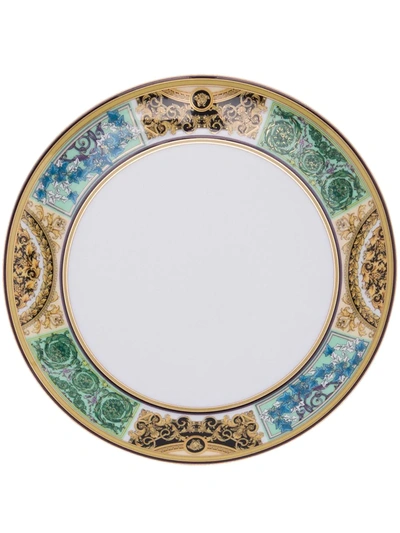 Shop Versace Tableware Barocco Mosaic Ceramic Plate (21cm) In White