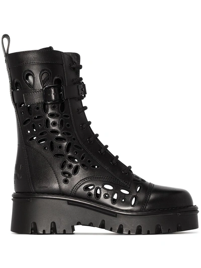 Shop Valentino Atelier 08 San Gallo Edition Leather Boots In Black