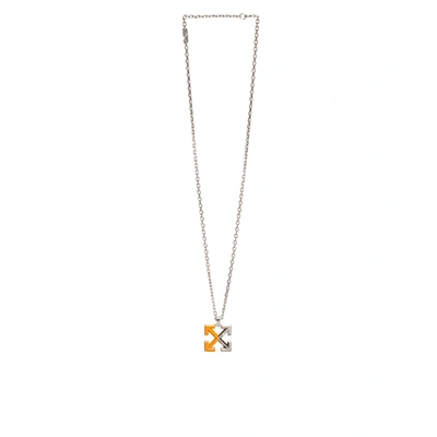 Shop Off-white Arrow Necklace In Silver