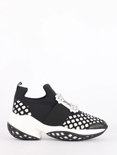 Shop Roger Vivier Sneakers Viv Run Strass Buckle In Black