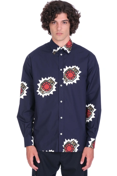 Shop Loewe Shirt In Blue Cotton