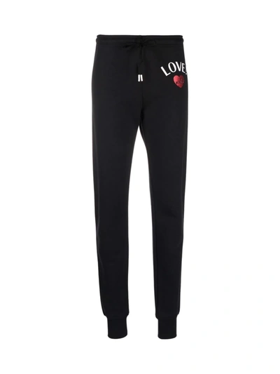 Shop Love Moschino Love Printed Track Pants In Black