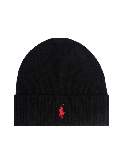 Shop Polo Ralph Lauren Merino Wool Hat In Polo Black