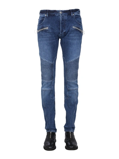 Shop Balmain Slim Fit Jeans In Denim