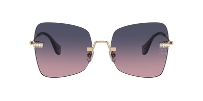Shop Miu Miu Woman Sunglasses Mu 50ws In Pink Gradient Blue