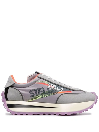 Shop Stella Mccartney Logo-print Low-top Sneakers In Grau