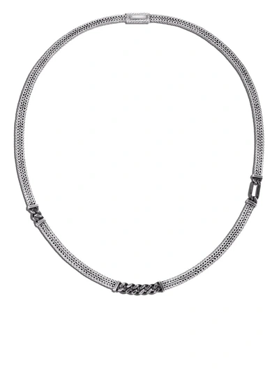 Shop John Hardy Rata Chain Station Necklace In Silber
