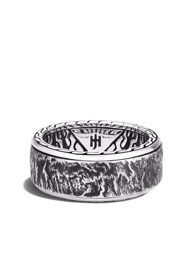 Shop John Hardy Reticulated 10mm Rotating Band Ring In Silber