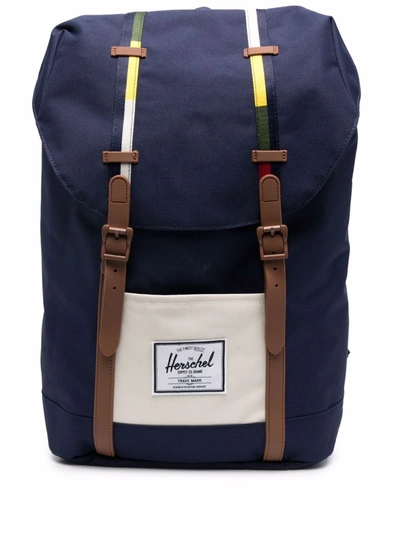Shop Herschel Supply Co Retreat Raven Crosshatch Backpack In Blau
