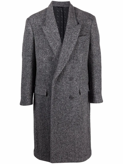 Shop Fendi Double-breasted Tailored Coat In Grau