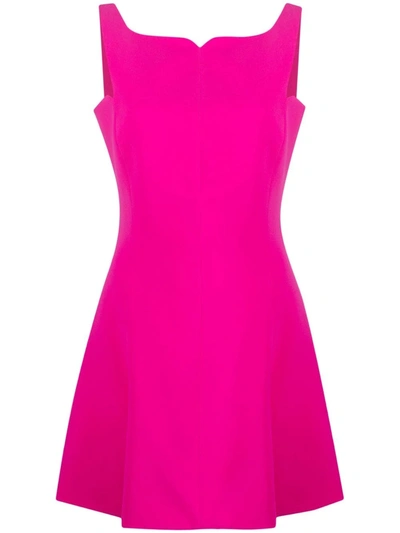 Shop Versace Sculpted Square-neck Sleeveless Dress In Rosa