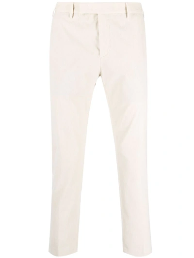 Shop Pt01 Cropped Chino Trousers In Nude