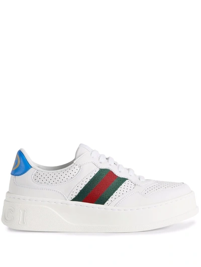 Shop Gucci Gg Embossed Low-top Sneakers In Weiss