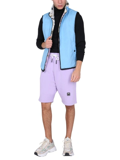 Msgm Reversible Teddy Sleeveless Jacket. In Multicolour