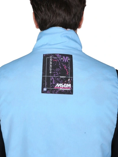 Msgm Reversible Teddy Sleeveless Jacket. In Multicolour