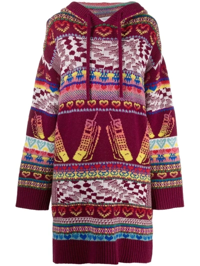 Shop Stella Mccartney Intarsia-knit Jumper In Red