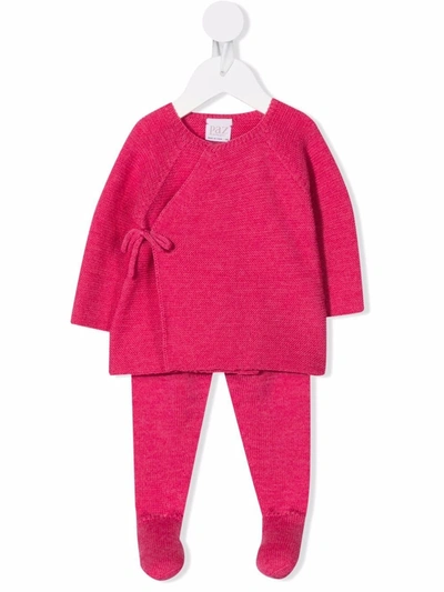Shop Paz Rodriguez Four-piece Wool Babygrow Set In Pink