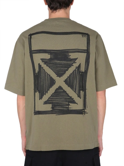 Shop Off-white "negative Arrow" T-shirt In Green