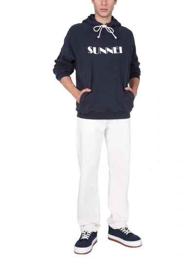 Shop Sunnei X Eleonora Bonucci Sweatshirt With Logo Print Unisex In Blue