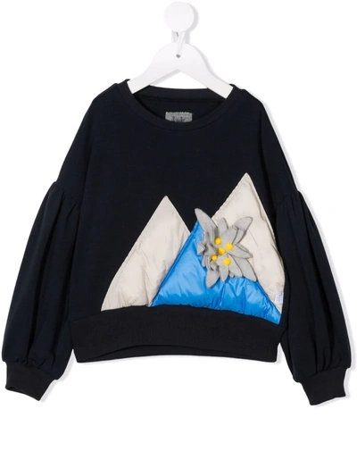 Shop Il Gufo Appliqué-detail Cotton Sweatshirt In 蓝色