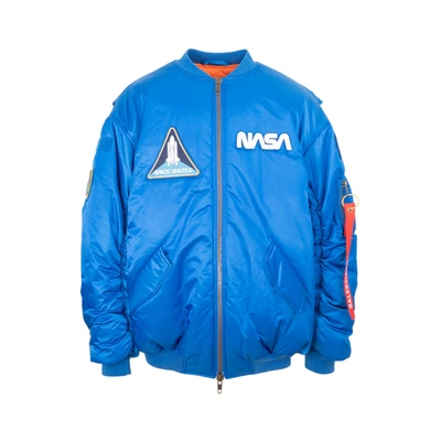 Shop Balenciaga Space Bomber Jacket In Blue