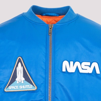 Shop Balenciaga Space Bomber Jacket In Blue