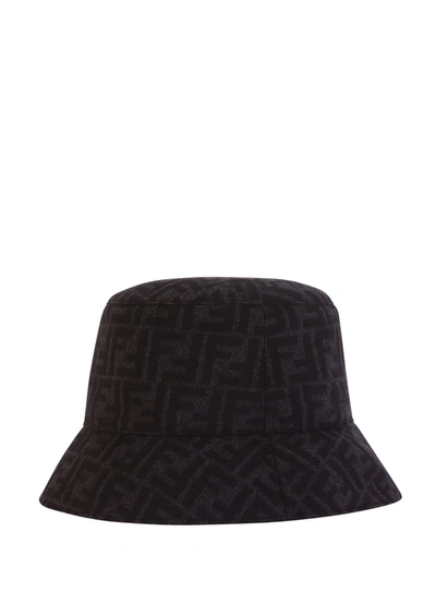 Shop Fendi Wool Bucket Hat In Nero