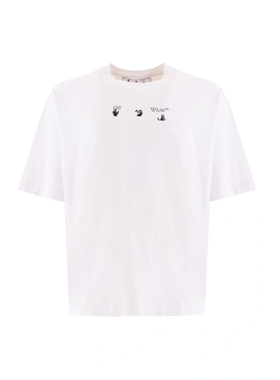 Shop Off-white Logo Print T-shirt In Bianco