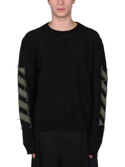 Shop Off-white Sweater With Arrow Inlay In Black