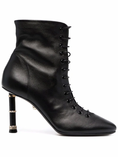 Shop Alevì Love Lace-up Ankle Boots In Black