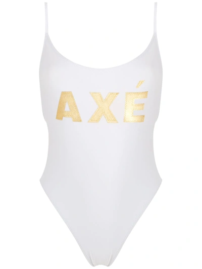 Shop Amir Slama High-leg Swimsuit In Weiss