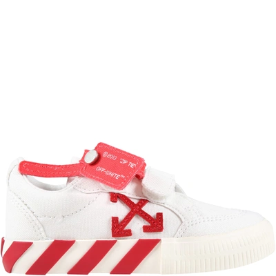 Shop Off-white White Sneakers For Kids With Red Arrows