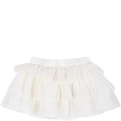 Shop Little Bear Ivory Skirt For Baby Girl With Stripes