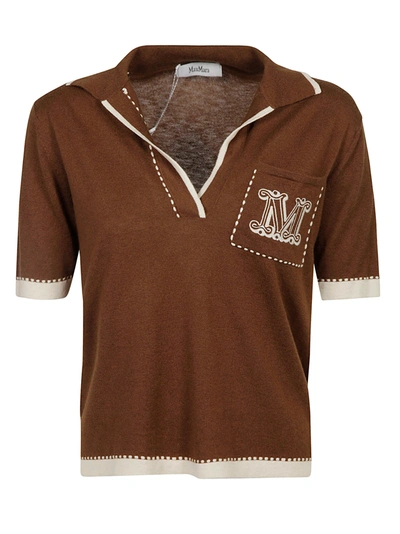 Shop Max Mara Ricordo Polo Shirt In Leather