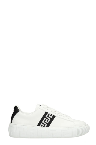 Shop Versace Sneakers In White Leather
