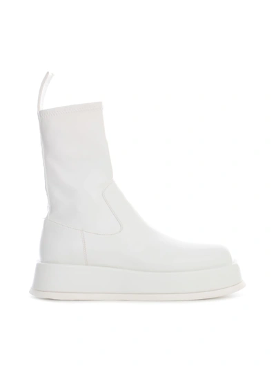Shop Gia Borghini Eco Leather Black Low Boot In White