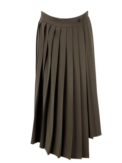 Shop P.a.r.o.s.h Pleated Skirt In Green