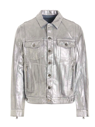 Flocked Denim Trucker Jacket (JUJU0020A0-USCV10-BLUE)