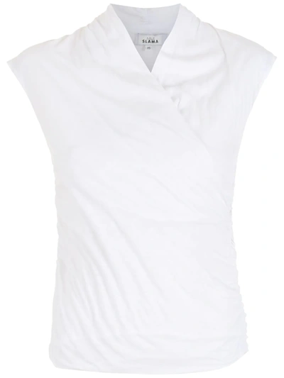 Shop Amir Slama V-neck Blouse In Weiss