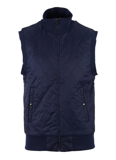 Shop Polo Ralph Lauren Sleevless Full Zip Vest In Navy