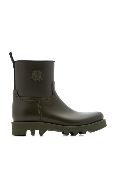 Shop Moncler Women's Ginette Rubber Rain Boots In Green