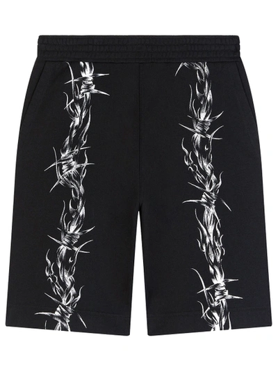 Shop Givenchy C&s Barbed Wire Shorts Black