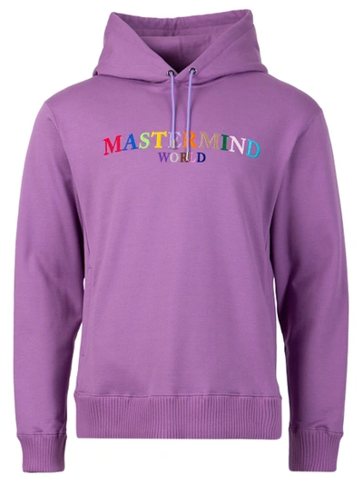 Shop Mastermind Japan Embroidered Logo Hoodie Purple