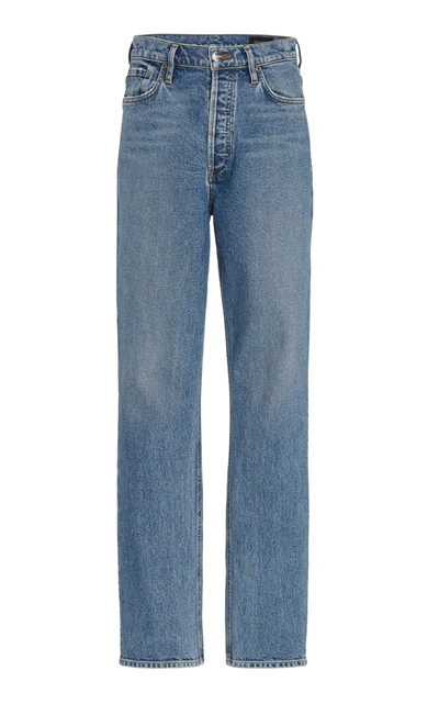 Shop Goldsign Women's The Lawler Stretch High-rise Straight-leg Jeans In Light Wash